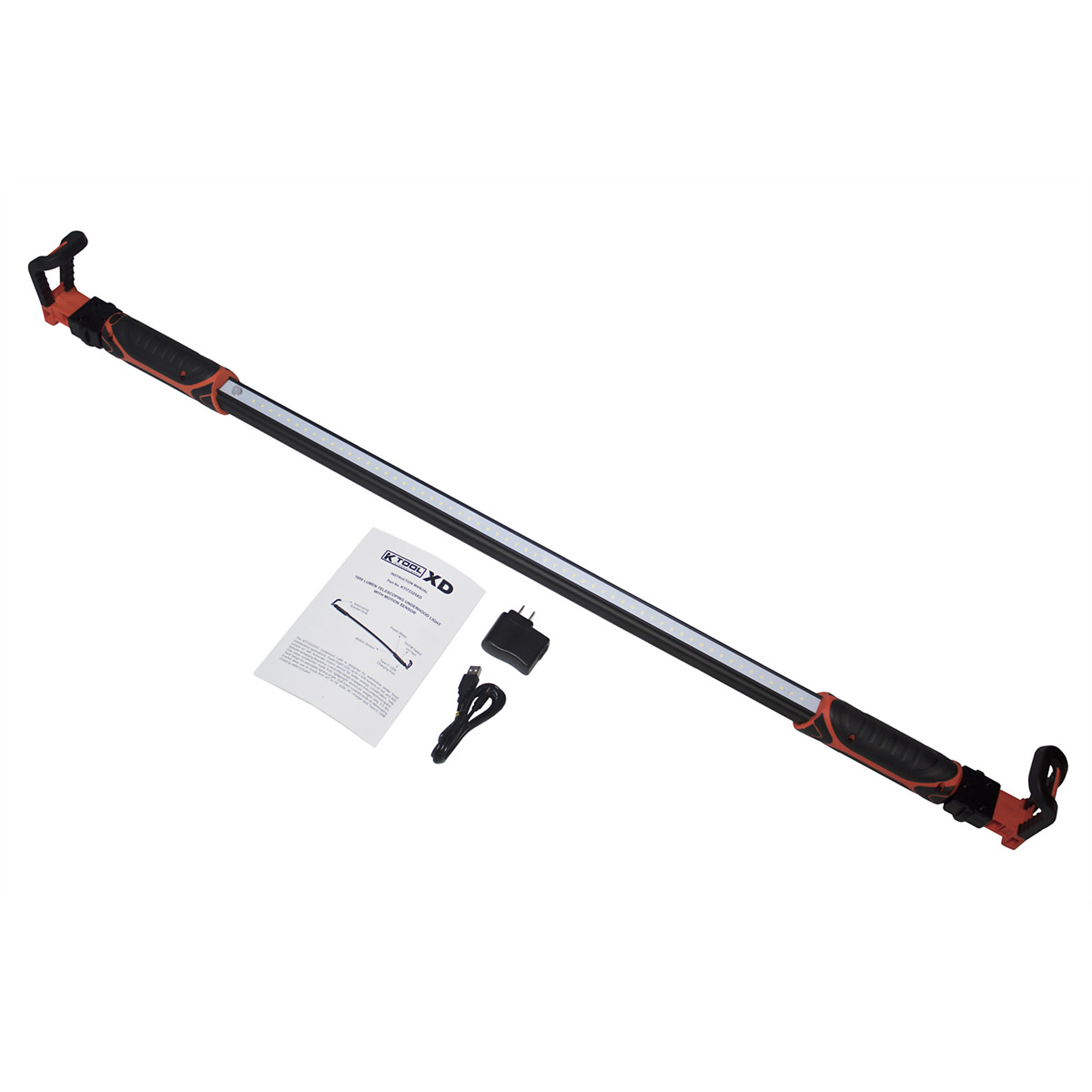 K Tool International Underhood Light — 1600 Lumen, Telescoping, Motion Sensor, 47in. to 79in., Model# KTI73325XD